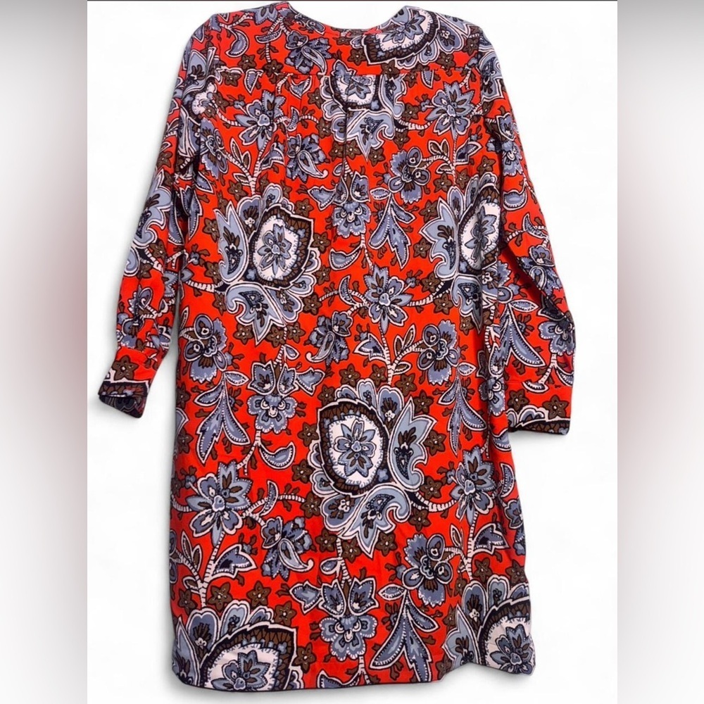 LOFT Red Paisley-Print Shirt Dress SZ M - Picture 6 of 6